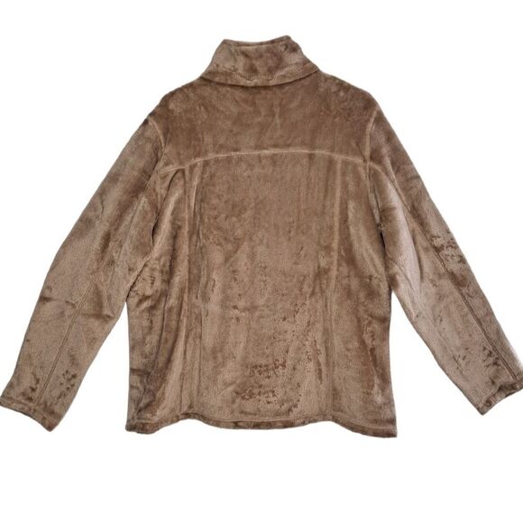 KORI America Faux Fur Long Sleeve Pullover Top Shirt Jacket Tan Large - Picture 2 of 5